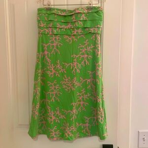 Lily Pulitzer Petula printed lime aid coral Me crazy mini strapless dress M
